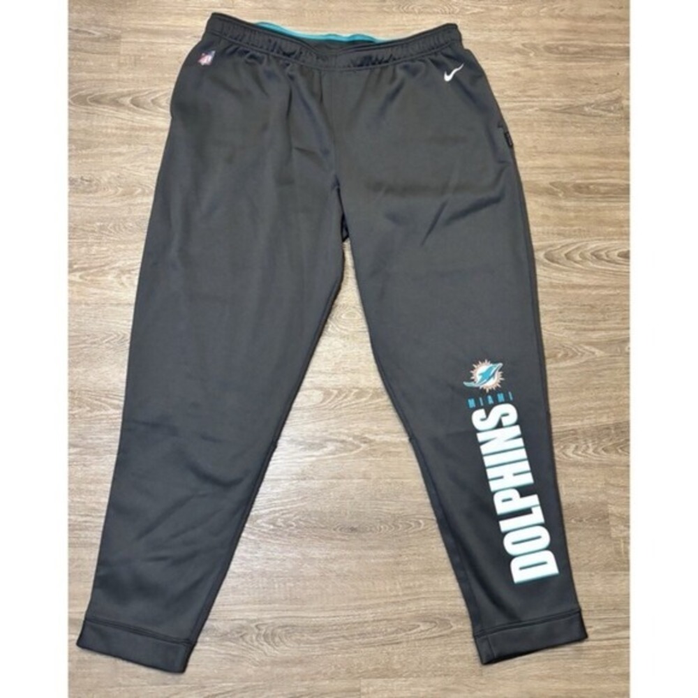 Nike Miami Dolphins Dri-Fit Pants 3XL On Field‎ NFL Apparel Black Teal Logo